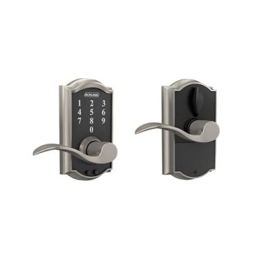 Imagem de Schlage FE695CAM619ACC (níquel acetinado) Touch Camelot Lock com alavanca de destaque FE695 CAM 619 Acc, sem tamanho