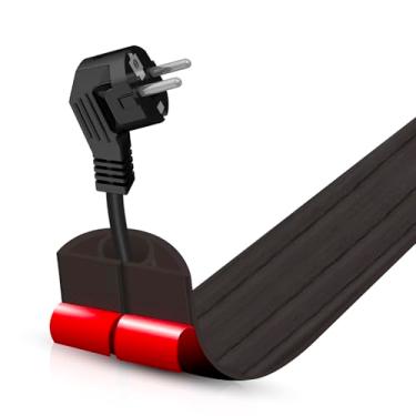 Imagem de Escondedor autoadesivo para cabo de chão, gerenciamento de cabos de 9 m, protetor de faixa de extensão para fios, evita viagens de cabos para escritórios, academias, exposições, cavidade: 1 cm (L) x