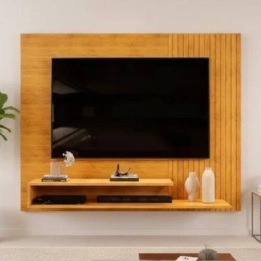 Imagem de Painel Para Tv Ate 50 Polegadas Ripado 2 Prateleiras Nando - Dj Móveis