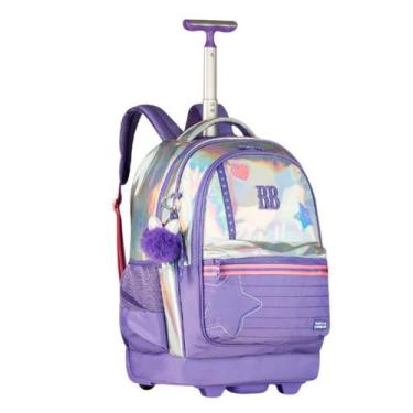 Imagem de Mochila De Rodinha Holográfica Espaçosa Rebecca Bonbon Escolar Juvenil