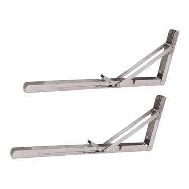 Imagem de MotiveTech 2 peças de suportes dobráveis, suporte de ângulo dobrável triangular, dobradiça de mesa faça você mesmo para, 16 Inch
