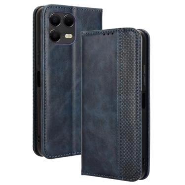 Imagem de Ranyi Capa para T-Mobile REVVL 8 Pro, carteira magnética com compartimentos para cartão de crédito com suporte de suporte, capa flip de couro para celular T-Mobile REVVL 8 Pro 5G - Azul