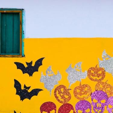 Imagem de Kit 72 Decoração festa Halloween mini figuras EVA c/glitter