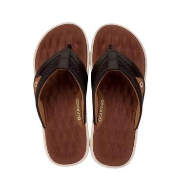 Imagem de Chinelo Cartago Malta IV Dedo Masculino Bege Marrom Castor, 41