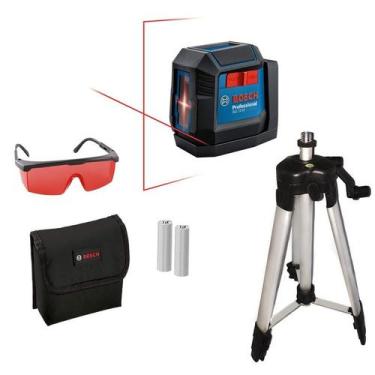 Imagem de Nível a Laser Bosch, 2 Linhas, IP55, com Suporte Magnético, Tripé e Óc