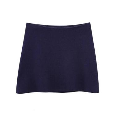 Imagem de Conjunto De Cardigan De Malha Cropped E Saia Mini Feminino Com Botões 