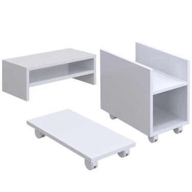 Imagem de Kit Suporte Para Cpu Nobreak Guide Cyber e Suporte De Monitor Stand Lap L03 Branco - Lyam Decor