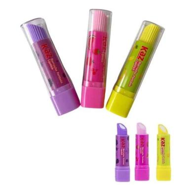 Imagem de Borracha Escolar Colorida Em Formato de Batom 12 Unids Kaz