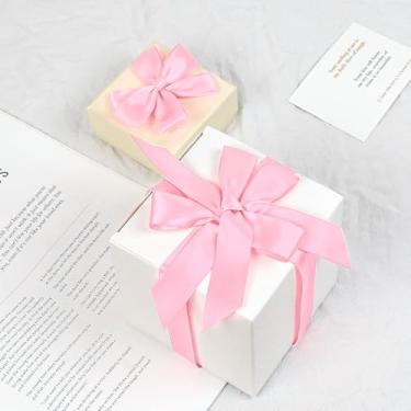 Imagem de Fita de cetim rosa de dupla face, fita de poliéster de 19 cm x 50 metros para embalagem de presente, artesanato, fabricação de laços, costura, buquê de flores, decoração de festa de casamento