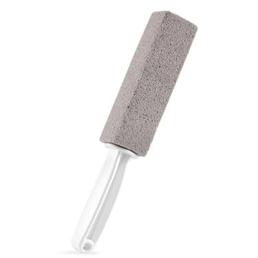 Imagem de Pedra-pomes para limpeza de tigelas com alça, bastão de limpeza remove anéis de água dura, acúmulo de cálcio e ferrugem para limpar vaso sanitário, banheiro, pia de cozinha, churrasqueira - cinza