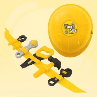 Imagem de Kit De Ferramentas Infantil Completo Com Cinto Capacete E Acessórios Educativos