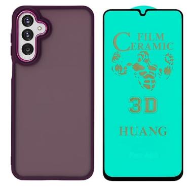 Imagem de Kit Capa Capinha Acabamento Fosco Anti Impacto para Galaxy A16 + Película 9D Cerâmica Flexível (Marsala)
