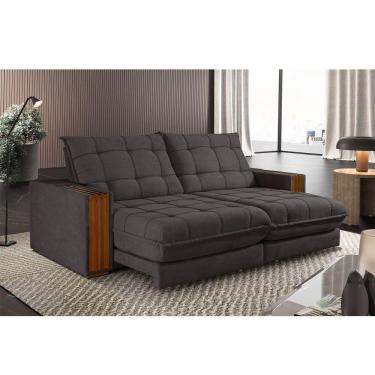 Imagem de Sofá Retrátil Berlim 2,10m 3 Lugares Molas Ensacadas Txr Marrom