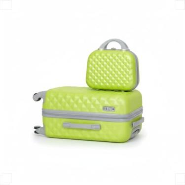 Imagem de Conjunto Mala de Bordo + Frasqueira Verde ABS 20kg Estilo Premium Leveza e Organização em Uma Viagem