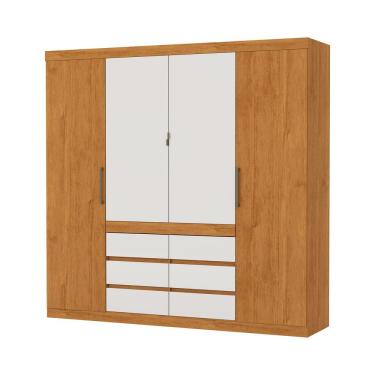 Imagem de Guarda Roupa Imperio 6 Gavetas Sem Espelho Carioca Moveis Cinamomo/off White