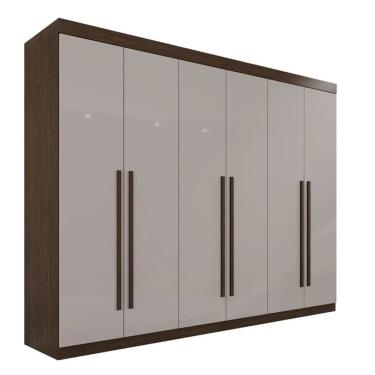 Imagem de Guarda Roupa Casal 6 Portas 6 Gavetas Gramado 100% Mdf Valverde Moveis Canion/off White