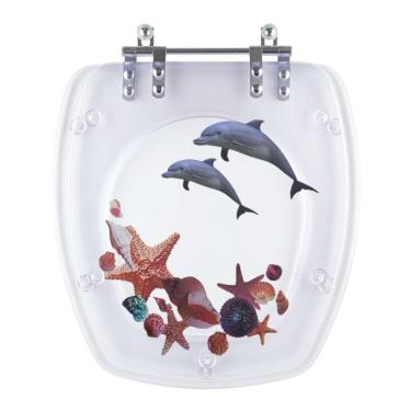 Imagem de Assento Sanitário Poliester Thema Decorado Golfinho E Conchas Para Vaso Incepa