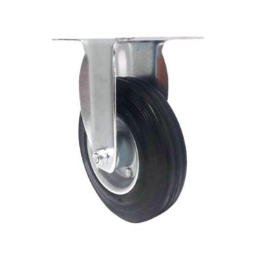 Imagem de 2 Rodizio Borracha Base Fixa 5 Pol. Rolamento Rolete