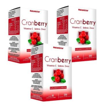 Imagem de 3x Cranberry + Vitamina C + Selênio + Zinco- 60 Cáps. 500mg - Natunéct