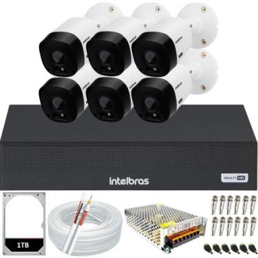 Imagem de Kit 6 Câmeras de Segurança Intelbras Bullet Vhl 1120b Dvr 8 canais mul