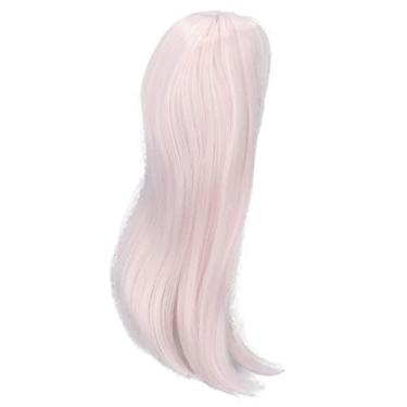 Imagem de RiToEasysports Peruca de Fibra Resistente Ao Calor para Paredes DIY DIY Substituição Correta Com Textura Macia, Adequada para Bonecas 1/3, Material Durável, Círculo de Cabeça 21-24 Cm (Rosa Escuro)