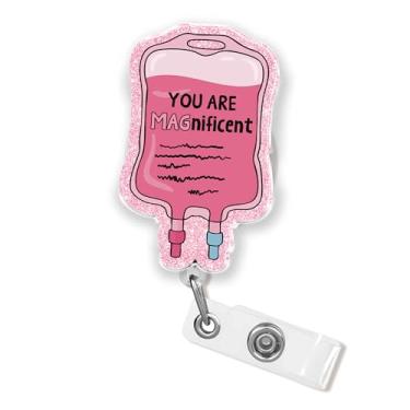 Imagem de Carretel de crachá You Are Magnificent 5 cm motivação inspiradora afirmação engraçada enfermeira CNA flebotomia enfermagem farmácia suporte de crachá de identificação médica retrátil com clipe jacaré