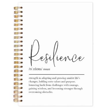 Imagem de Yhtrg Cadernos espirais inspiradores de definição de resiliência, caderno de citação motivacional, diários positivos para escrita, caderno de dicionário de resiliência para anotações, 14 x 21 cm