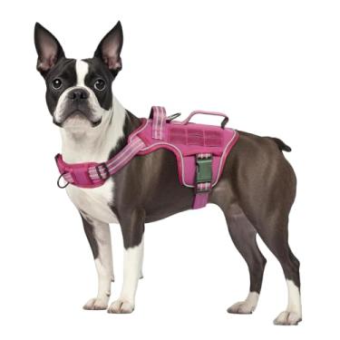 Imagem de Peitoral para cães pequenos, resistente, tático, antipuxão, sem asfixia, fácil de colocar e tirar com sistema Molle, colete refletivo ajustável para cães com enchimento respirável para caminhadas