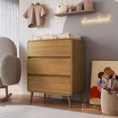 Imagem de Comoda Infantil 3 Gavetas Wave Completa Moveis