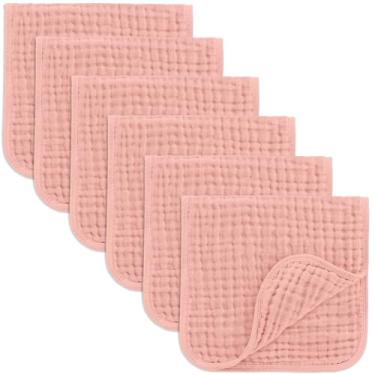 Imagem de Comfy Cubs Panos para arrotar musselina 50,8 cm x 25,4 cm, pacote com 6 - grandes, 6 camadas, 100% algodão ultra absorvente para baba e bagunça - panos macios, seguros e suaves para arrotar bebês para