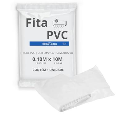 Imagem de Fita De PVC Chiller 10 Metros x 0,10m Branca Para Instalação De Ar Condicionado Split