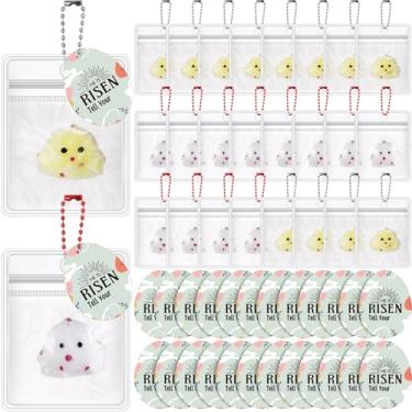 Imagem de VioraWhite 24 Conjuntos De Presentes Cristãos Páscoa, Cartões Em Formato Ovo E Brinquedos Religiosos Para Encher Cestas Pintinhos Com O Tema "Ele Ressuscitou"