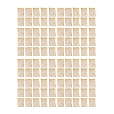 Imagem de Saco de malha rosa, sacos de presente de organza, 100 peças, design com cordão para casamentos, festas, aniversários, batizados, dia dos namorados, material de malha de 6,3x4,3 (Ouro)