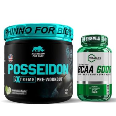 Imagem de Kit Pré Treino Posseidon Maçã Verde + BCAA 6000 120 Tabletes