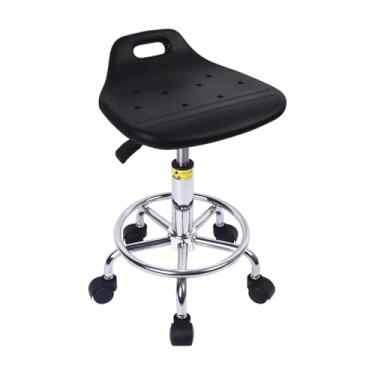 Imagem de LULUMAIC Banqueta ajustável de 60 a 80 cm com alça com rodas e altura ajustável, banco de mensagem de 360°