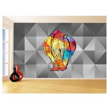 Imagem de Papel De Parede 3D Animais Pop Art Rinoceronte 3,5M Pxa531 - Você Deco