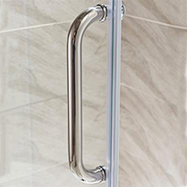 Imagem de STXYANGV Conjuntos de substituição de maçanetas de porta de chuveiro push pull bar para box de chuveiro maçanetas de porta de vidro de aço inoxidável (tamanho: 400 mm/425 mm)