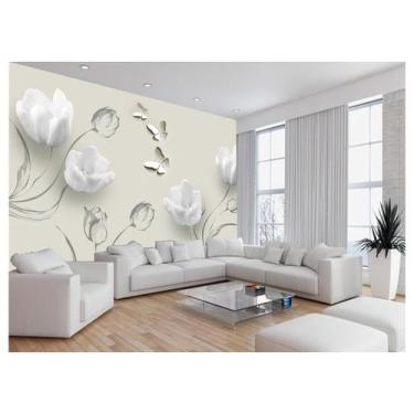 Imagem de Papel De Parede 3D Floral Textura Sala Flores 3,5M Xfl346 - Você Decor