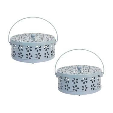 Imagem de 2 peças de suporte de bobina de mosquito Corolful, suporte portátil para incenso ao ar livre, lâmpada de estilo antigo, incenso de metal
