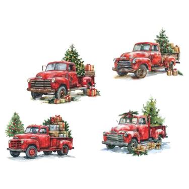 Imagem de HuGei Adesivos de parede de Natal, adesivos de festa de inverno, faça você mesmo, caminhão, transportando presentes para decoração de casa, como sala de estar, quarto, banheiro, quarto de criança