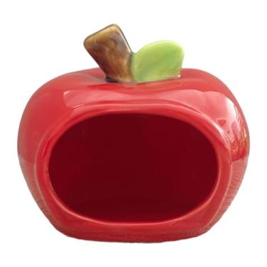 Imagem de Gralara Casinha de cerâmica para hamster, comedouro, criativo e para hamsters, gerbos, esquilos e furões, Vermelho
