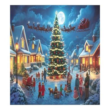 Imagem de SEHANY Capa magnética para lava-louças de Natal Snowy Town, adesivos magnéticos para decoração de Natal para painel de geladeira e lava-louças, decoração de Natal de cozinha doméstica 58 x 66 cm