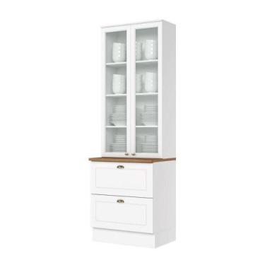 Imagem de Cristaleira Henn Americana 2 Portas 2 Gavetas Sd C357-05 Nature-branco