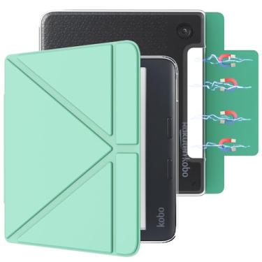 Imagem de E NET-CASE Capa magnética destacável para leitor digital Kobo Libra de 17,78 cm (2024)/Kobo Libra 2 (2021), luz traseira ultratransparente à prova de arranhões, fácil de desprender e fixar, hibernar