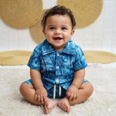 Imagem de Conjunto Bebê Mauricinho Tactel Festa Mesversário Presente-Masculino