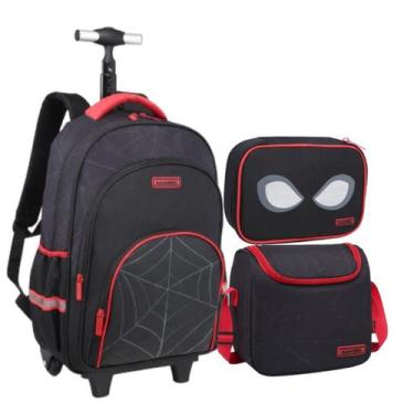 Imagem de Mochila Rodinha Infantil Menino Kit 3 Peças Escolar Grande - D Present