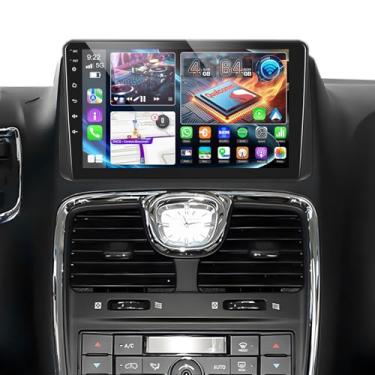 Imagem de Rádio Android 8 Core 4 + 64 G] para Dodge Grand Caravan 2011-2020, NHOPEEW 9 polegadas IPS Touchscreen Carplay estéreo para Chrysler Grand Voyager 2011-2015 - modelo de carro 3D, ventilador de