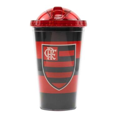 Imagem de Copo De Plástico Com Canudo 450ml  Flamengo-Masculino