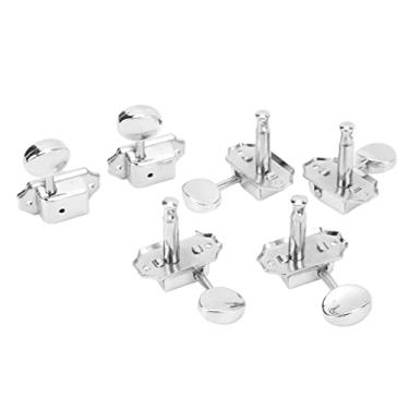 Imagem de Zopsc Chaves de Afinação de Guitarra Semi Fechadas Prata Suave Ação de Afinação Oval Retro Chave de de Cordas 6 Peças de de Cordas para Peças de Instrumentos Musicais