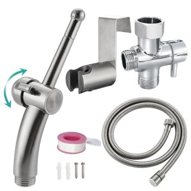 Imagem de BARROCK Pulverizador bidê para vaso sanitário existente, conjunto avançado de jato ergonômico portátil com controle de pressão de água de precisão para chuveiro muçulmano/higiene feminina/limpeza de